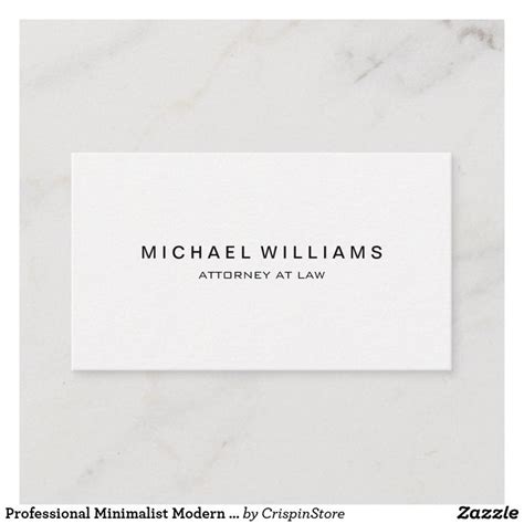 Professional Minimalist Modern White Business Card | Zazzle | White business card, Simple ...