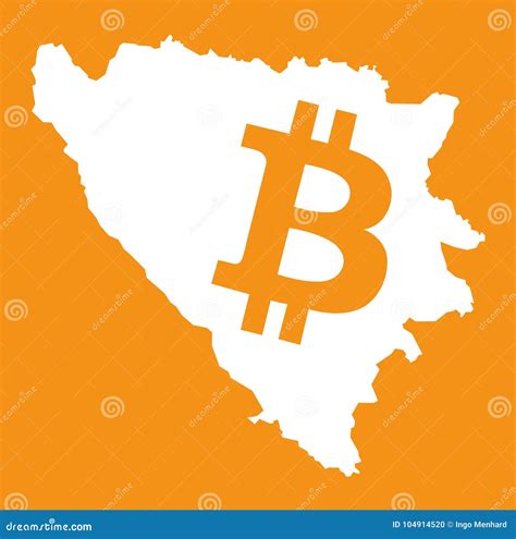 Bosnia Herzegovina Map with Bitcoin Crypto Currency Symbol Illus Stock ...