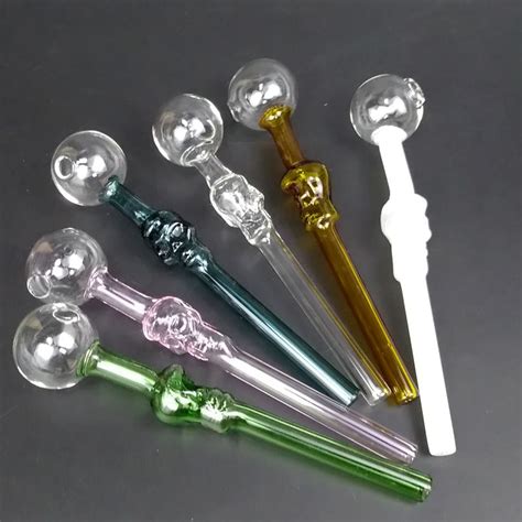 2019 Glass Oil Burner Pipe Skull Oil Burners Glass Pipes Pyrex Pipe Smoking Hand Pipe Colored ...