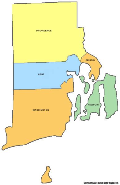 Rhode Island Counties Map - Rhode Island • mappery