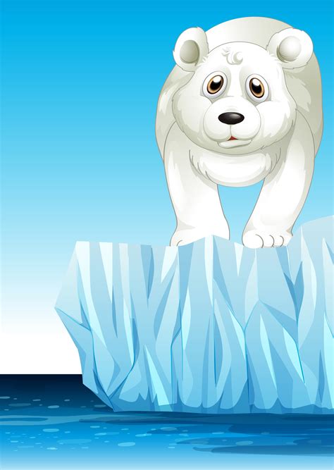 Polar bear standing on ice 368515 Vector Art at Vecteezy