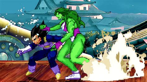 VEGETA vs SHE HULK - Amazing SHOCKING Exciting Fight! - YouTube