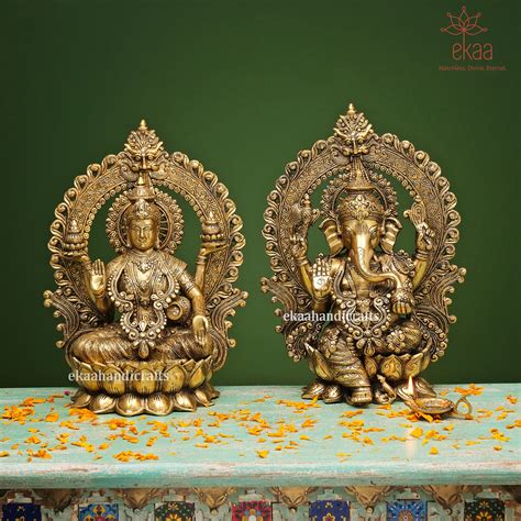 Lakshmi Ganesh Saraswati Statues 37CM Brass Laxmi Ganesh - Etsy