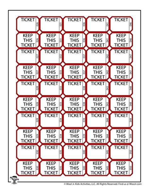 Printable Numbered Raffle Tickets Pdf - Printable World Holiday