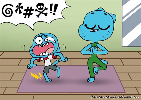 Commission: Gumball and Nicole - Yoga by RadiumIven on DeviantArt