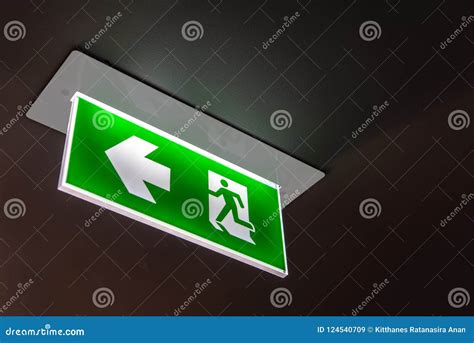 Fire Exit ,green Emergency Exit Sign Stock Image - Image of illuminated, alarm: 124540709