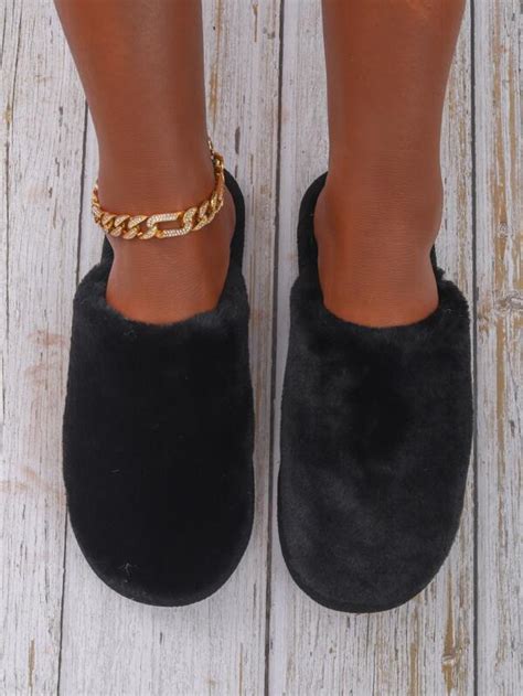 Minimalist Fluffy Bedroom Slippers | SHEIN EUR