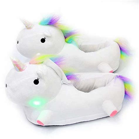 7 Colors LED Unicorn Slippers,Women Adult Girls Kids Unicorn Cartoon Slip On Slippers | Walmart ...