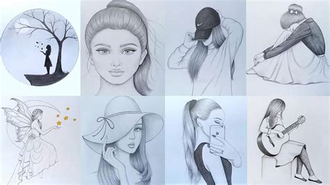 8 easy girl drawing ideas ( part -1 ) || Pencil sketch Tutorials || Art Videos - Blog Thủ Thuật