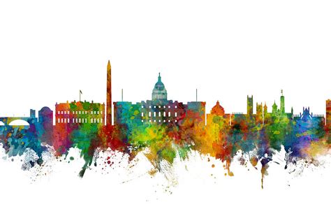 Washington DC Skyline #13 Digital Art by Michael Tompsett - Fine Art ...