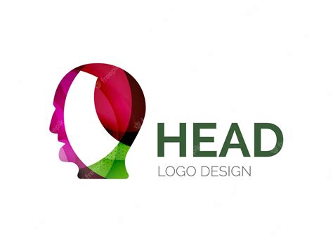 Premium Vector | Human head logo design made of color pieces