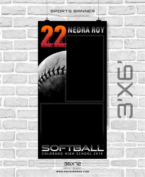 Nedra Roy - Softball Sports Banner Photoshop Template - Photography ...