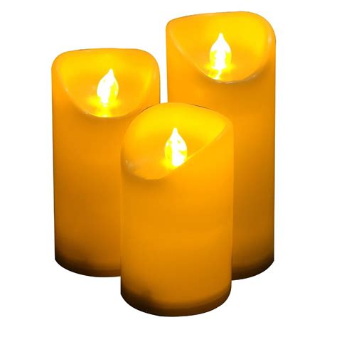 Candle Choice 3 PCS Outdoor Flameless Candles with Timer, LED Pillar Candles with Timer ...