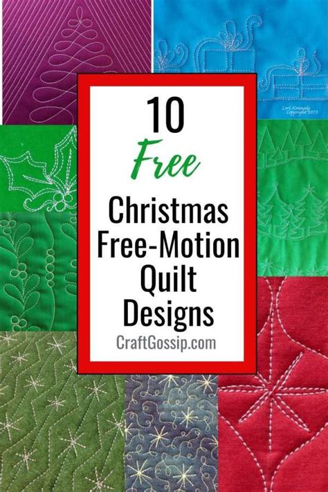 10 Free Christmas Free-Motion Quilting Designs | Free motion quilt ...