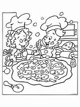 Kleurplaten Pizzabakker Kleurplaat Pizzaria Knutselen Kok Drinken Maker  sketch template