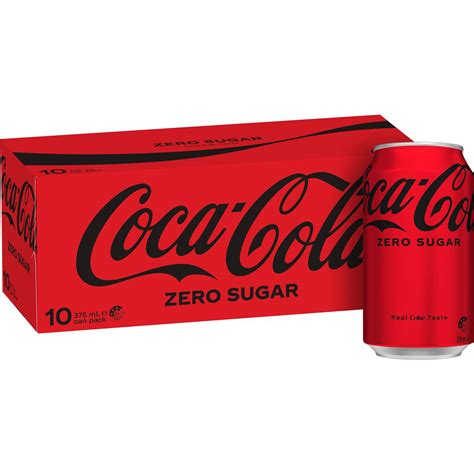 Coca - Cola Zero Sugar Soft Drink Multipack Cans 10 X 375ml | Woolworths