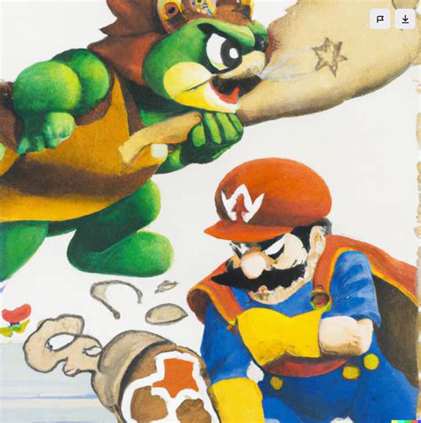 Meiji restoration artwork of Mario fighting Bowser : r/dalle2