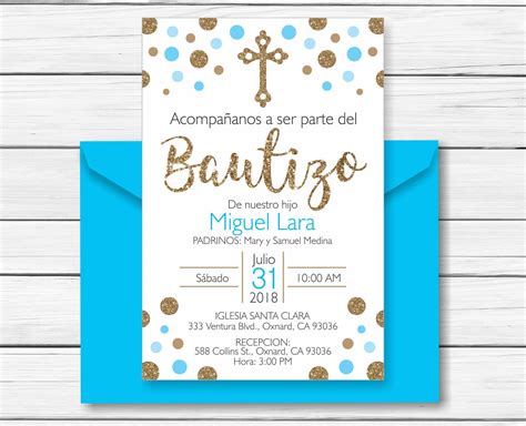 Baptism Invitations In Spanish Template