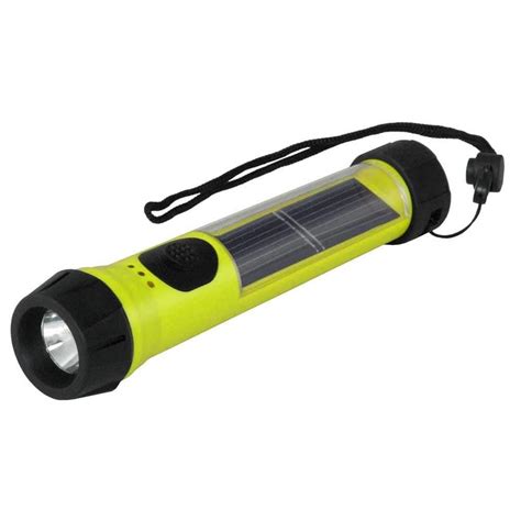 Hybrid Light Solar Flashlight - Black-001175 - The Home Depot