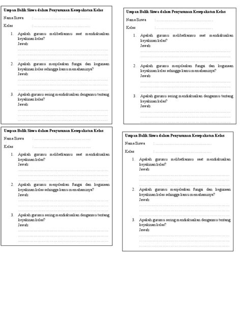 Form Umpan Balik - Aksi Nyata | PDF