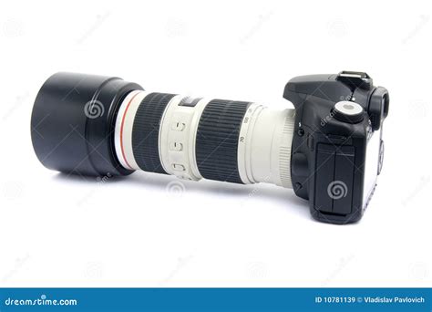 DSLR Camera With Zoom Lens. Royalty Free Stock Images - Image: 10781139