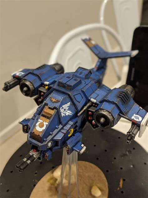 My finally complete Ultramarines Stormhawk Interceptor, roughly 12 hours worth of building and ...