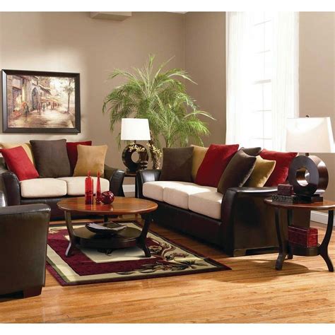 Florance Collection Red Floral Border Area Rug in 2020 | Burgundy living room, Brown couch decor ...