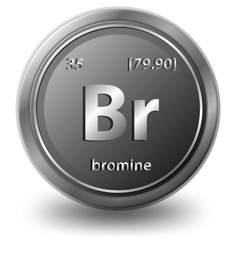 Bromine chemical element. Chemical symbol with atomic number and atomic mass. 1845918 Vector Art ...