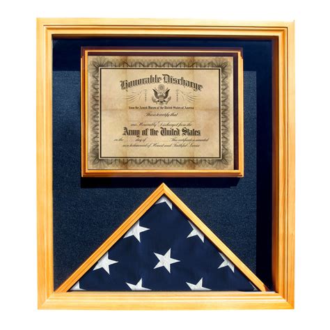 Certificate Shadow Box Flag Display Case for 3x5 Flag Free ship & plaque!