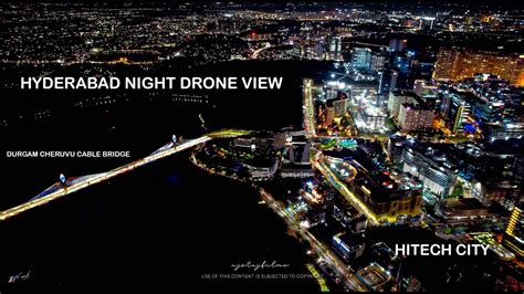 Hyderabad city drone visuals (night view) in 4k | Hitech city T Hub | 1996 to 2022 - YouTube