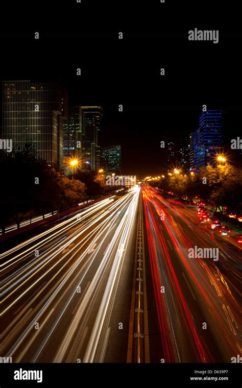 Night view of Beijing street, China Stock Photo - Alamy