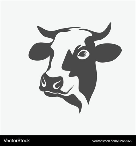 Holstein cow portrait stylized symbol Royalty Free Vector