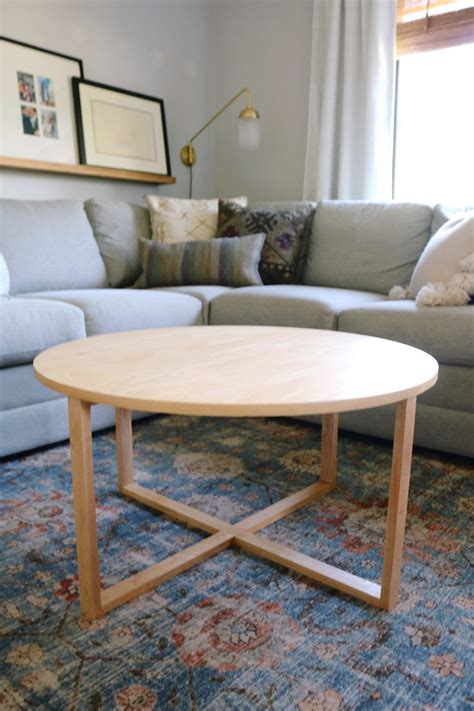 Easy DIY Modern Round Coffee Table | Round coffee table living room, Round coffee table modern ...