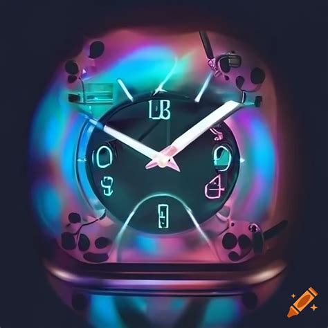 Futuristic analog clock and hourglass fusion