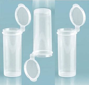 MyMagnetMan Plastic Tube Storage Crafts Vial with Hinged Lid, 1.5 Ounce Natural Translucent ...