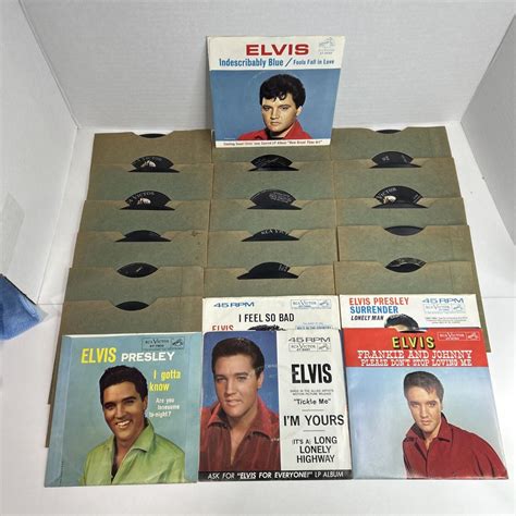 Huge Lot Of 58 Elvis Presley 45 RPM Records RCA Vinyl Bundle Most With ...