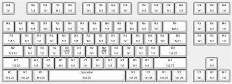 Max Keyboard Cherry MX Mechanical Keycap Layout and Size Chart