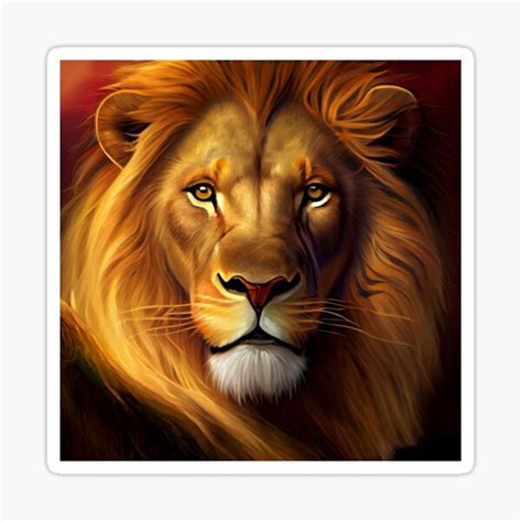 "Lion king with a big mane." Sticker for Sale by Maniock | Redbubble