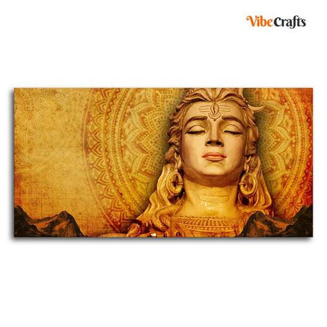 Premium Canvas Spiritual Lord Shiva Wall Painting – Vibecrafts