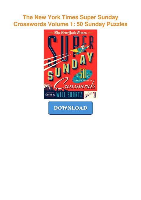 PPT - ⚡read The New York Times Super Sunday Crosswords Volume 1: 50 ...