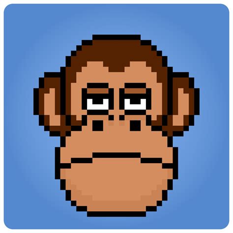 Pixel 8 bit monkey head. Animal portrait for game assets in vector illustration. 19633078 Vector ...