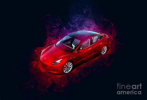 SMK03381 Tesla Model 3 Performance 2019 Cars Electric Cars Drawing by Marietta Beatty - Fine Art ...