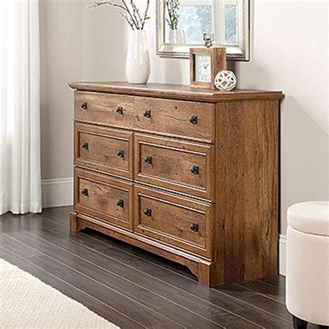 SAUDER Palladia 6-Drawer Vintage Oak Dresser-420613 - The Home Depot