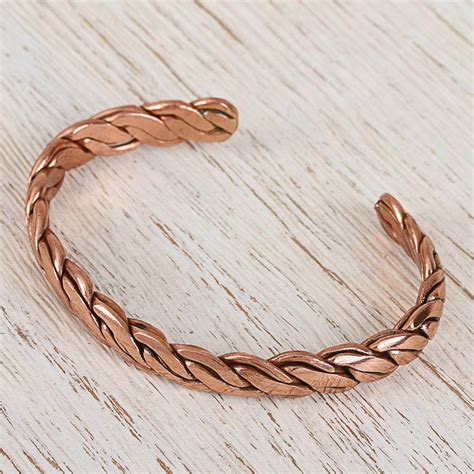 UNICEF Market | Handcrafted Braided Copper Cuff Bracelet from Mexico - Brilliant Bond