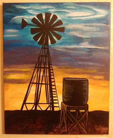 Windmill Painting by Sylvia Lara