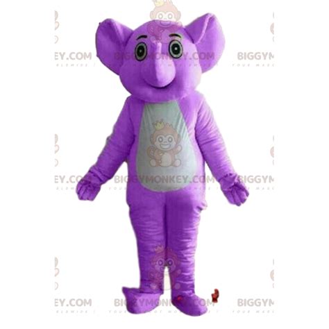 Purple elephant BIGGYMONKEY™ mascot costume Sizes L (175-180CM)
