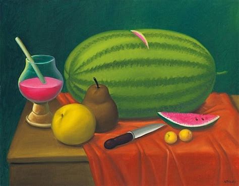 Still Life with Fruits by Fernando Botero | Still life fruit, Fernando ...