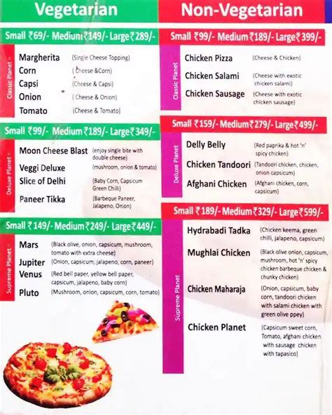 Pizza Planet Menu, Menu for Pizza Planet, Tughlakabad Institutional Area, New Delhi - Zomato