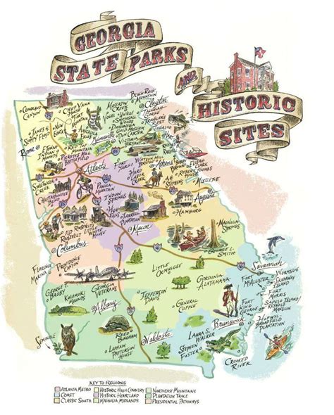 State Parks Georgia Map - Cities And Towns Map