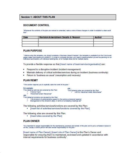 Business Continuity Plan Template - 29+ Free Word, Excel, PDF Format ...